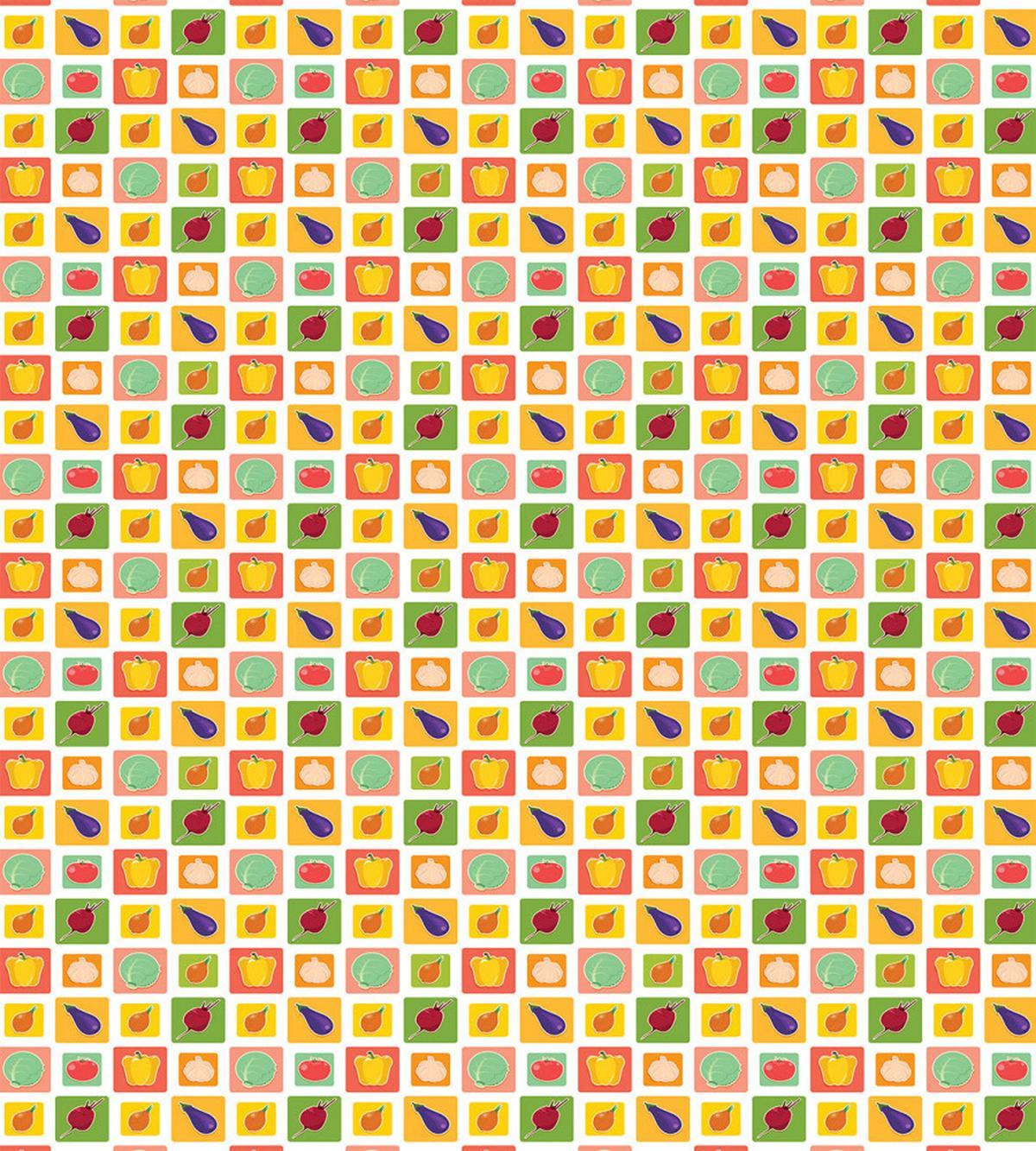 Foods in Vivid Squares — Pattern