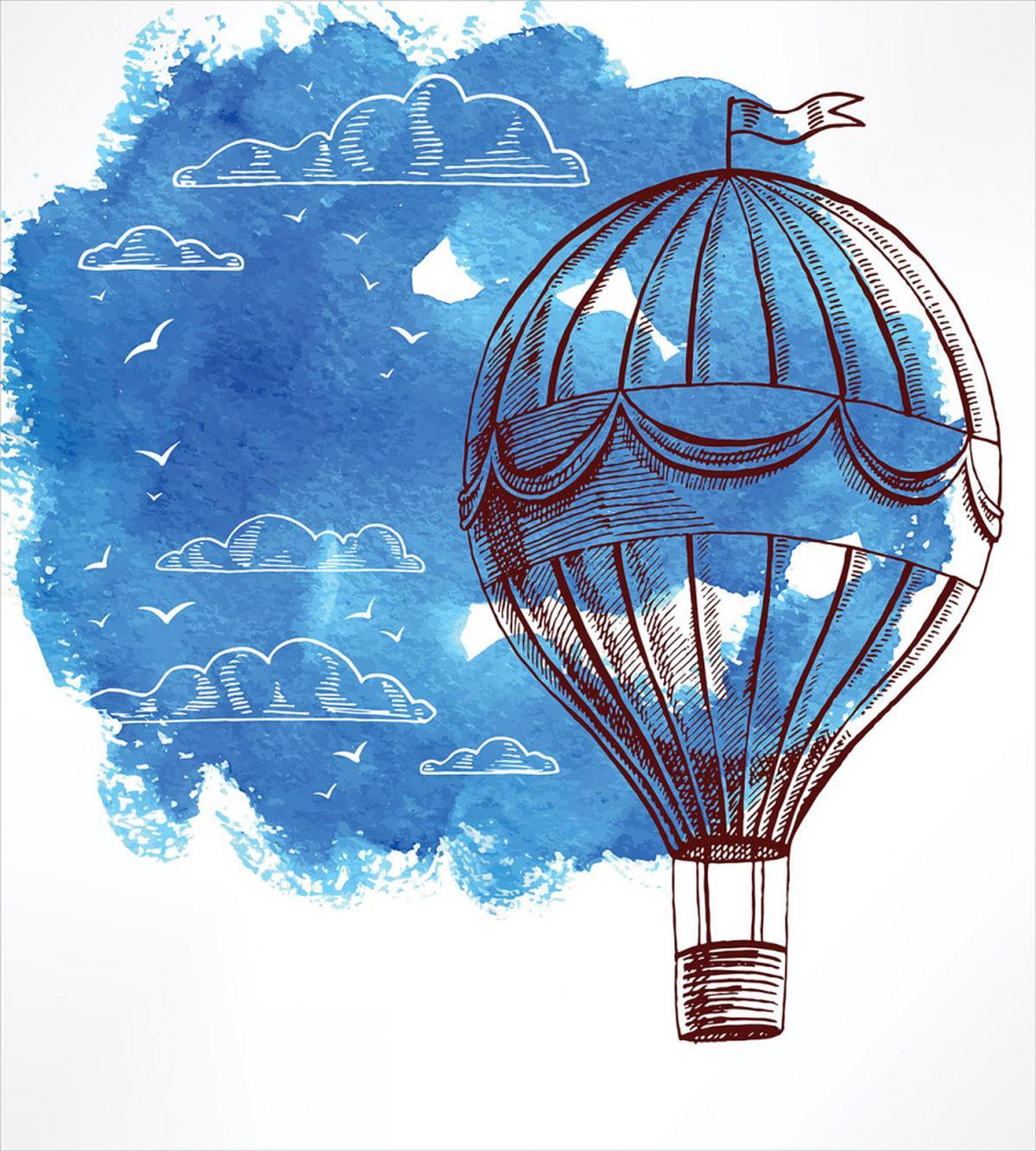 Bon Voyage Sky Cloud Balloon — Pattern