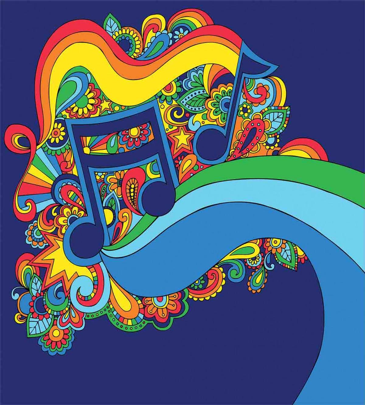 Notes on a Blue Background — Pattern