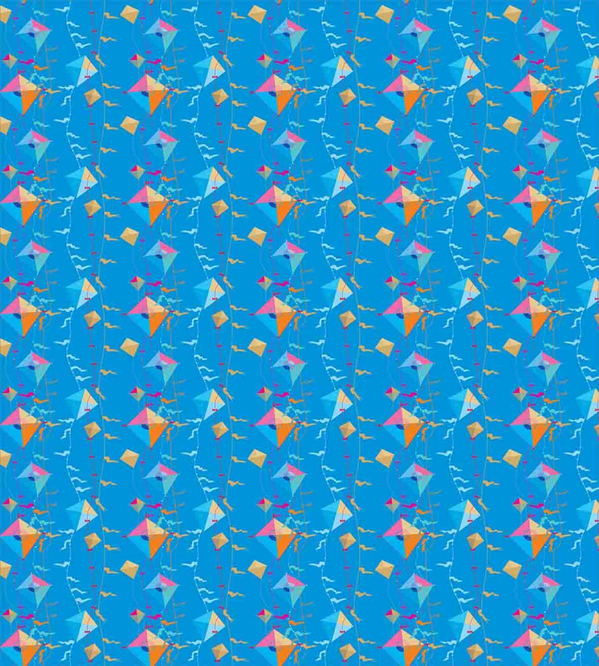 Vibrant Toned Flying Kite — Pattern