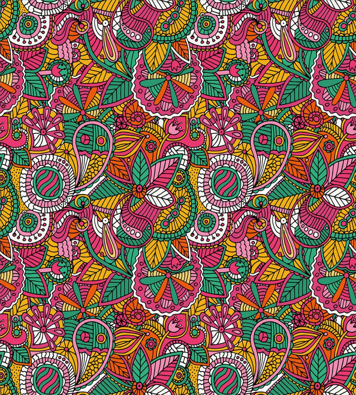 Funky Vivid Leaves Art — Pattern