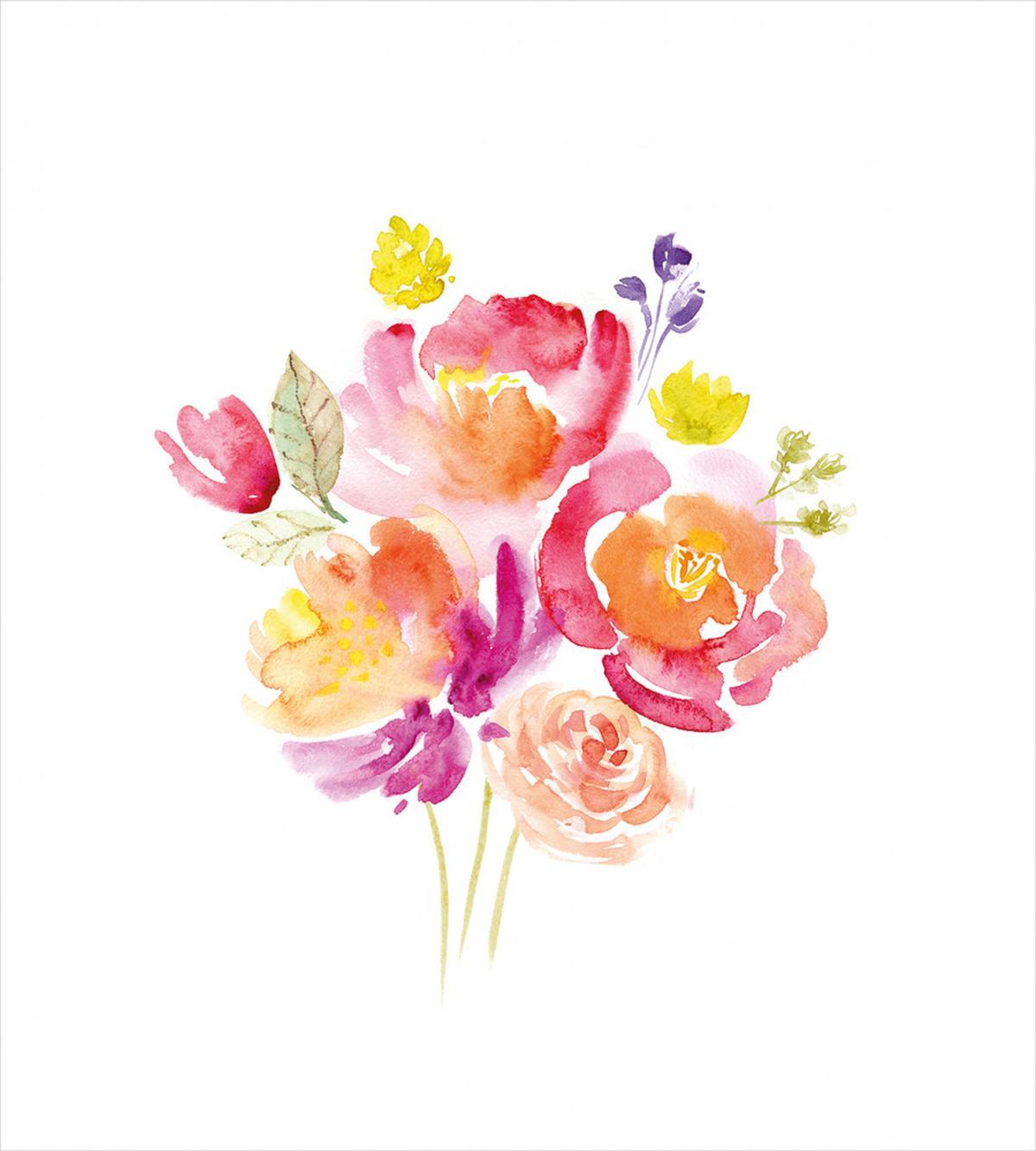 Watercolor Rose Bouquet — Pattern