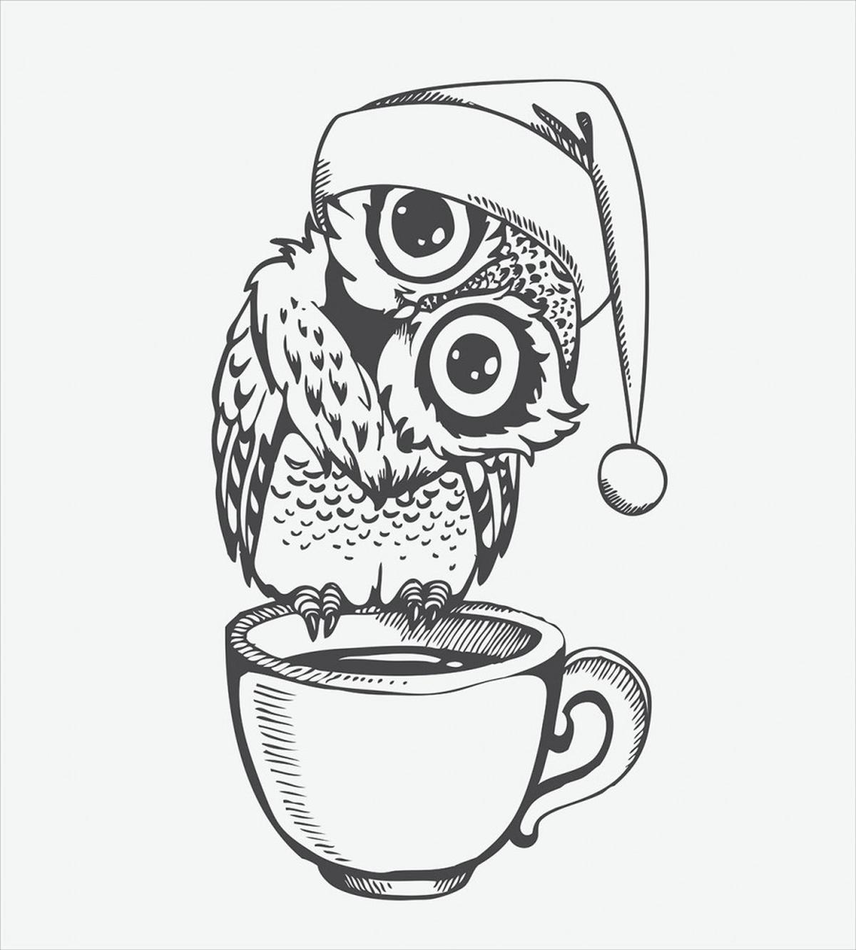 Baby Bird on Coffee Cup — Pattern
