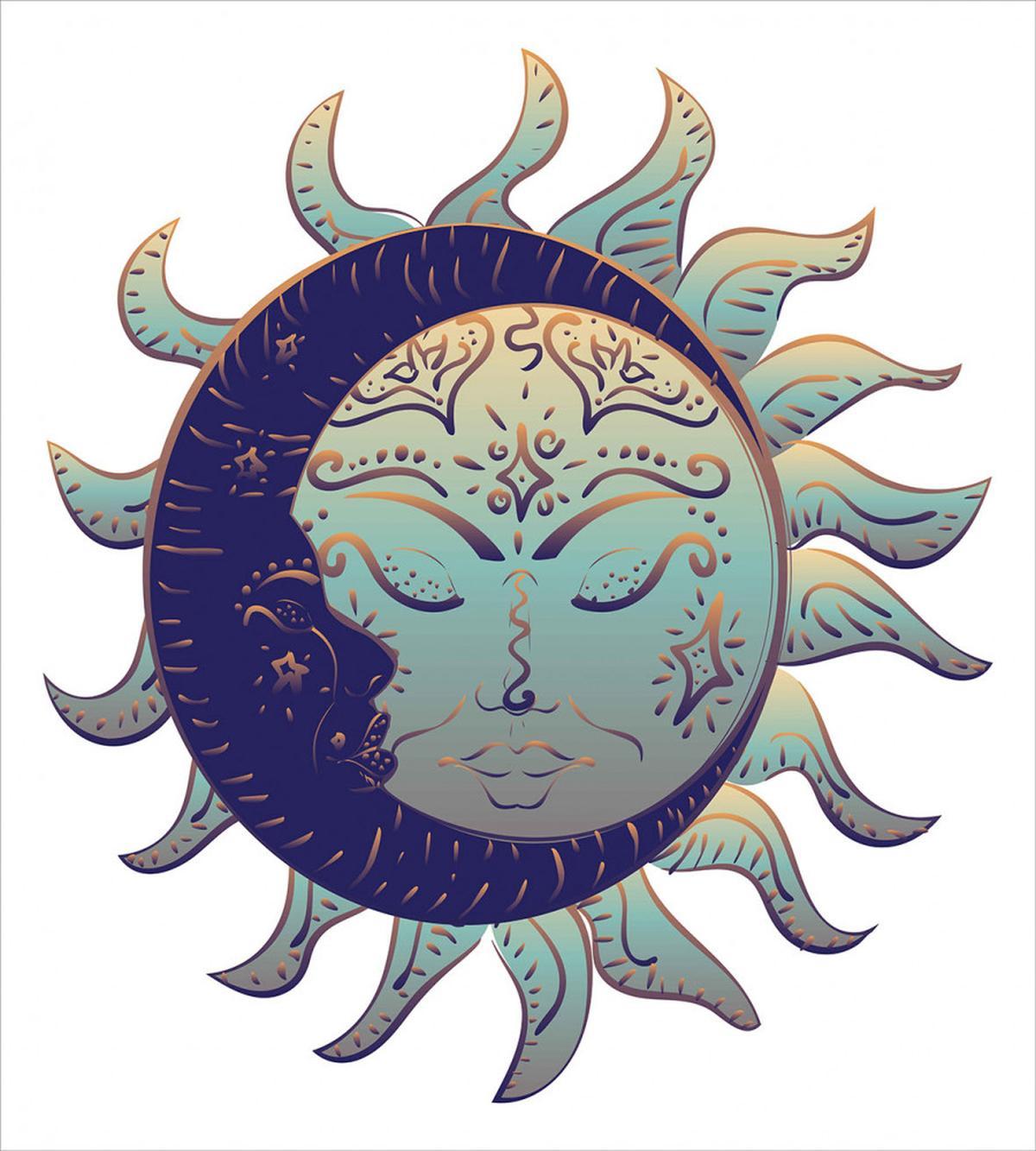 Boho Sun and Crescent — Pattern