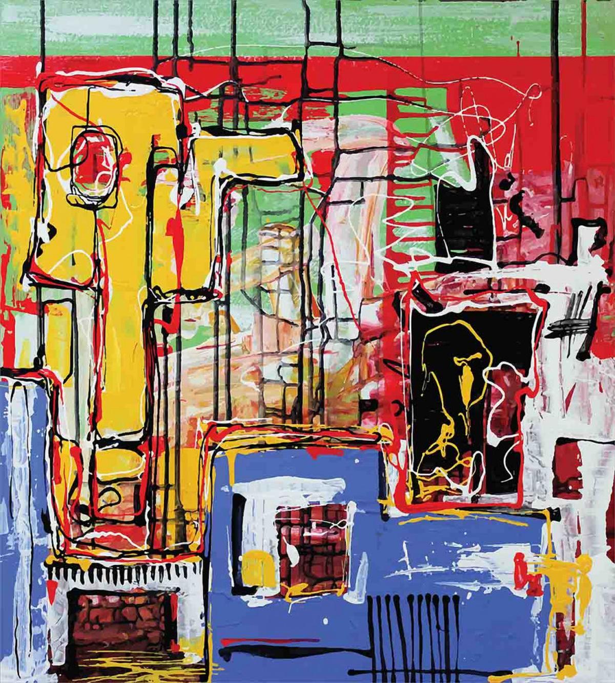 Cubist Grunge Painting — Pattern