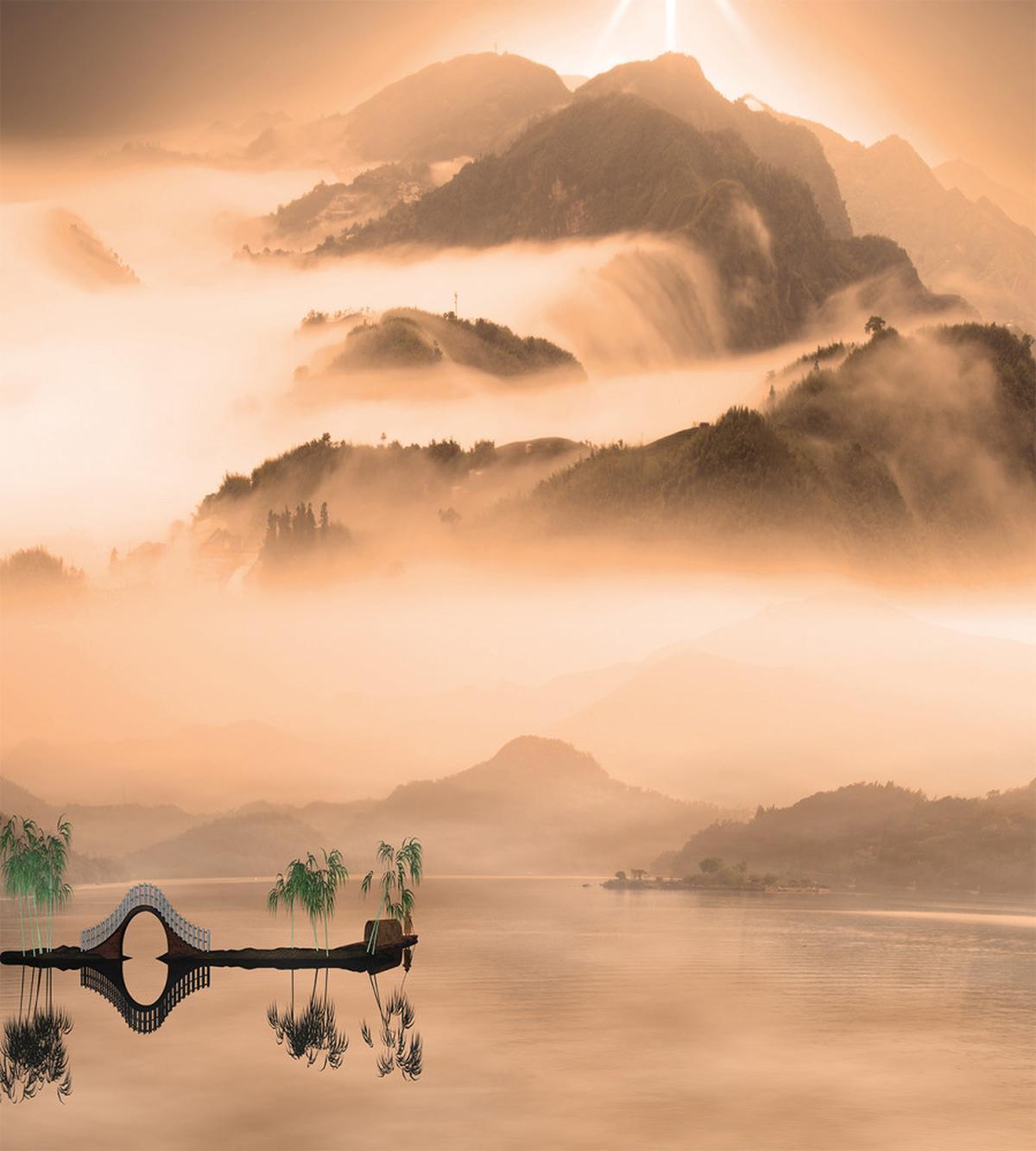 Chinese Lake Landscape — Pattern