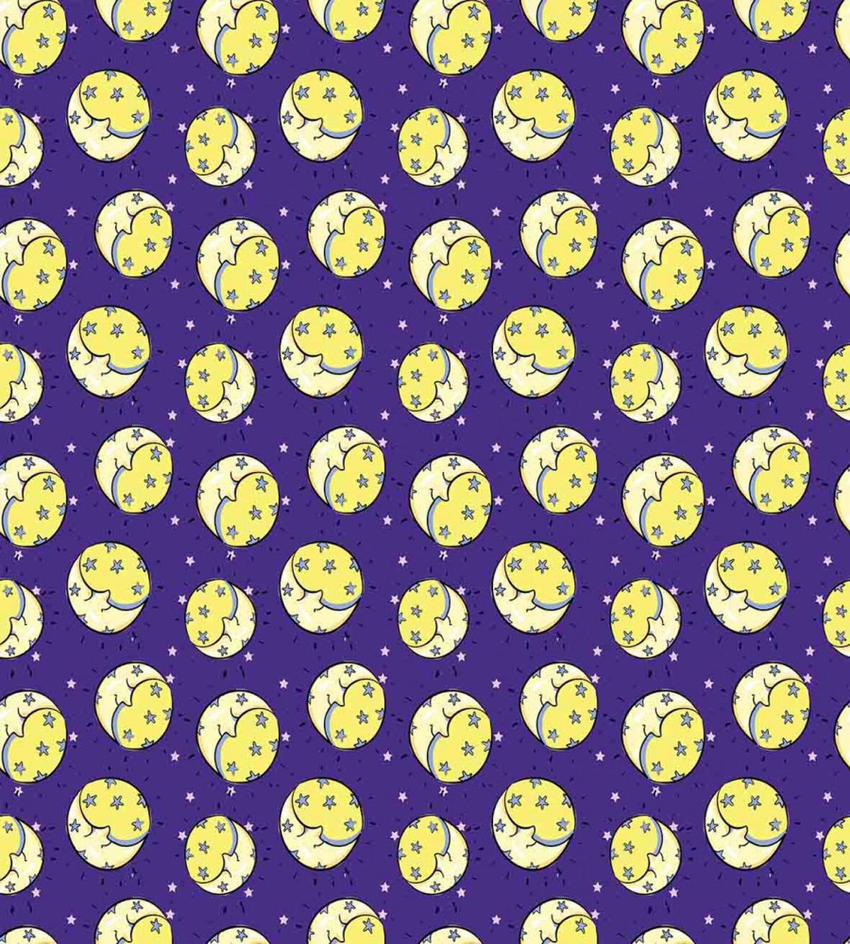 Crescent Moon in Sky Stars — Pattern