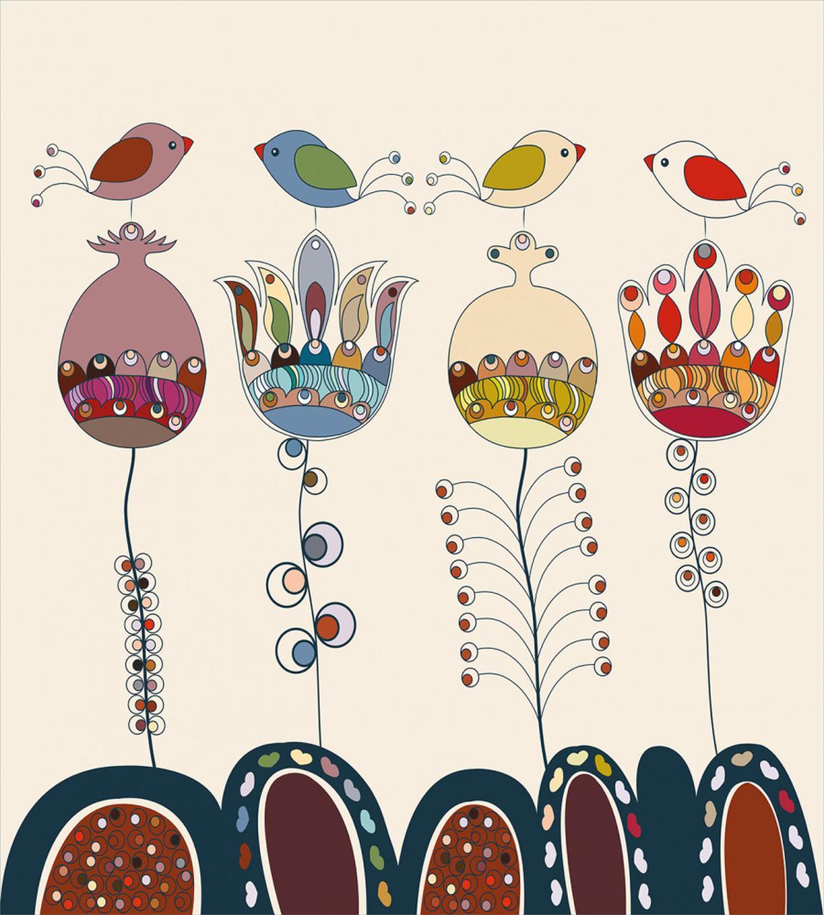 Birds Flowers — Pattern