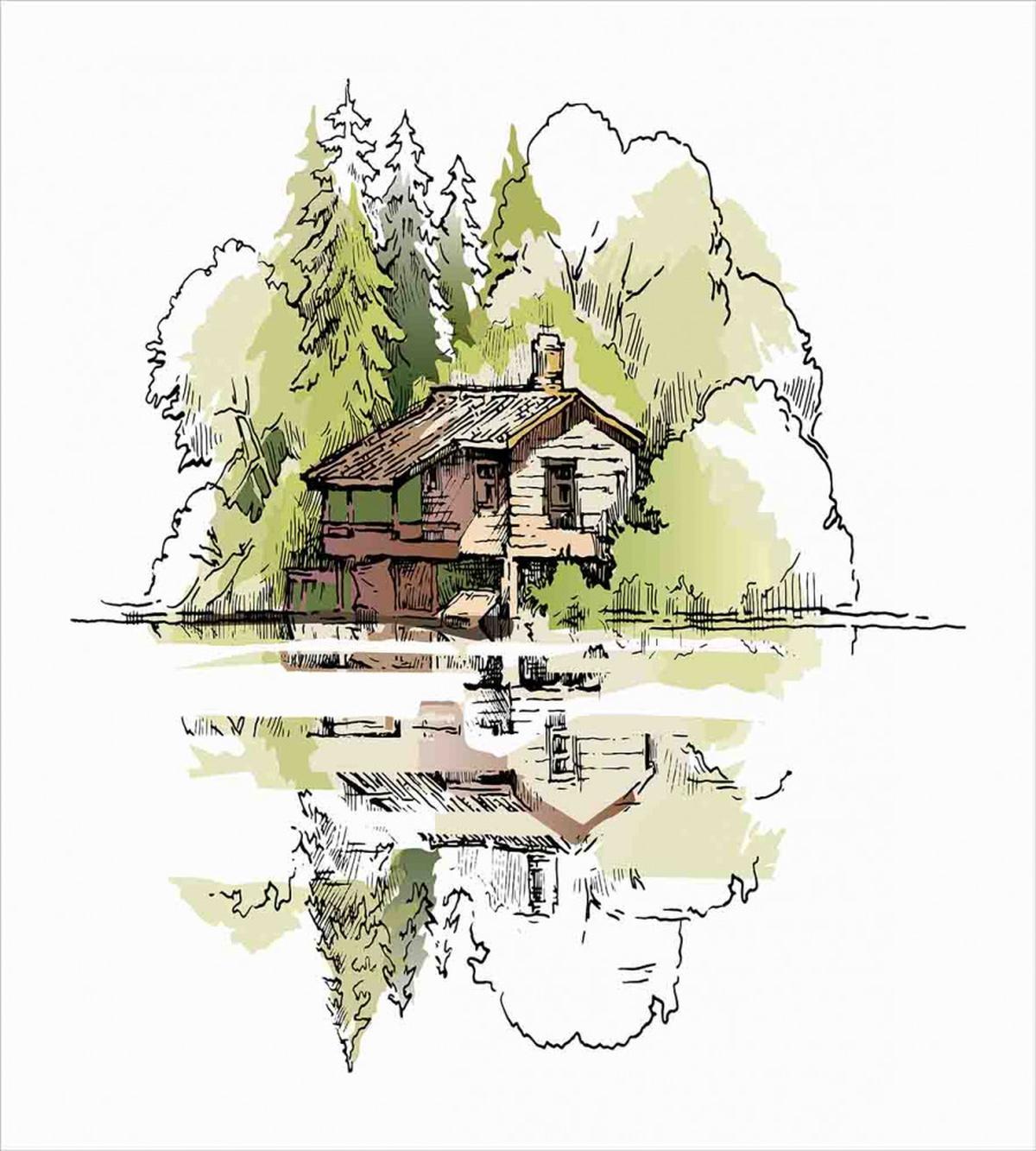 Lake House in the Forest — Pattern