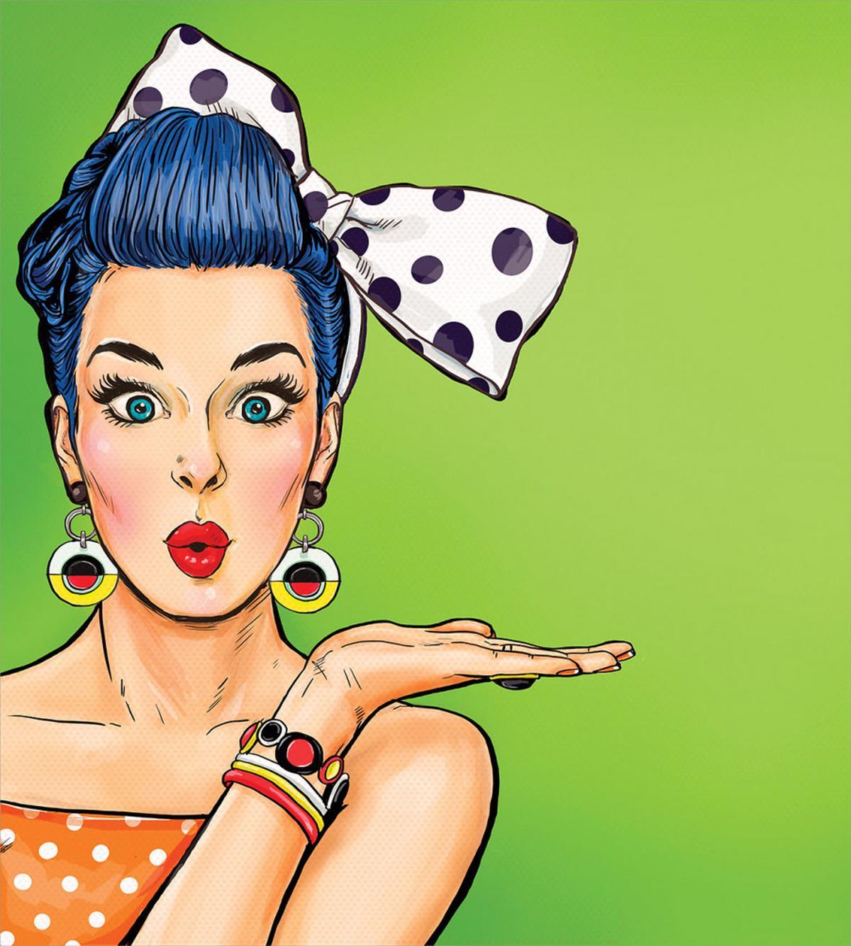 Retro Girl Polka Dots Dress — Pattern