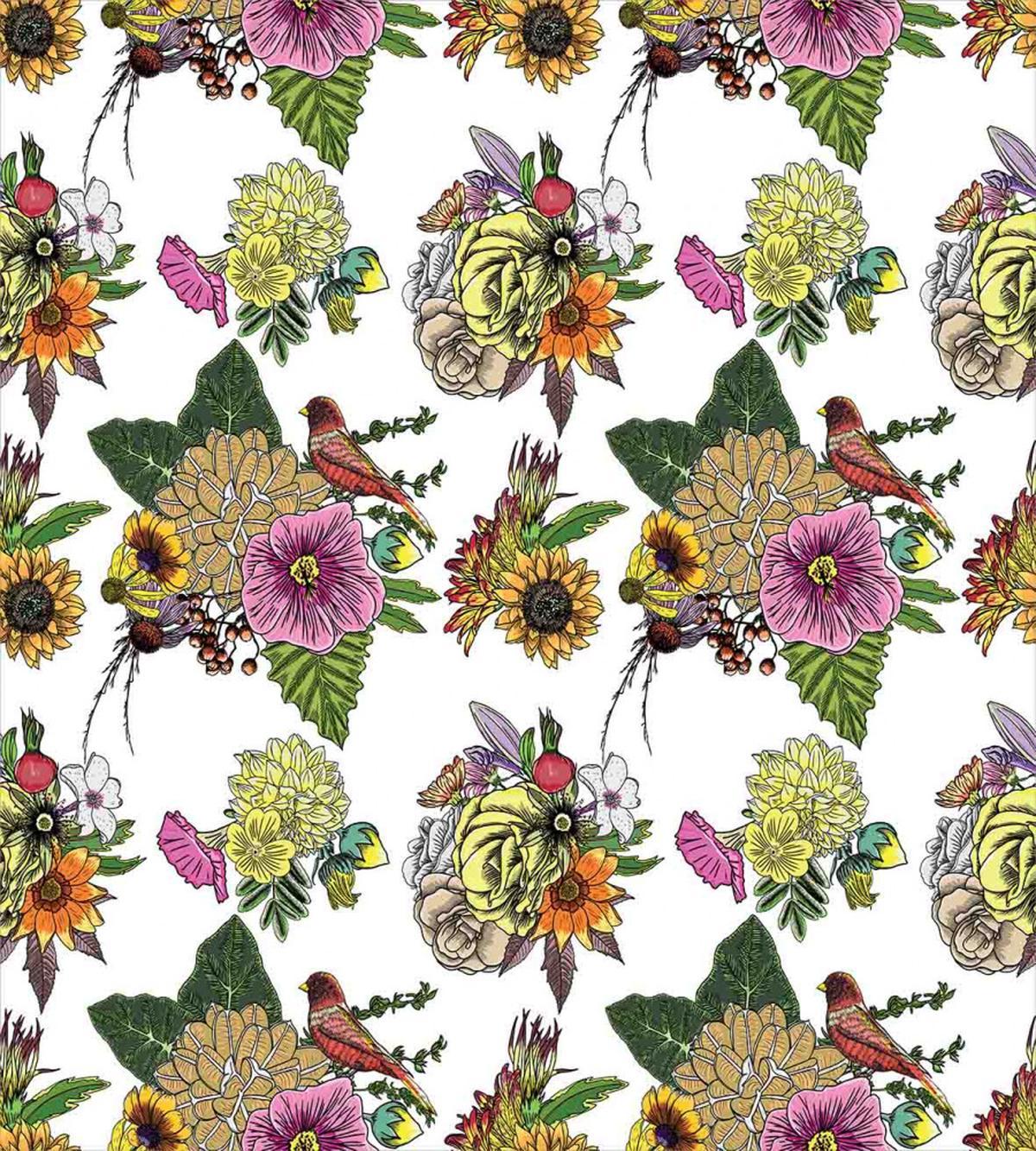 Leaves and Sunflowers — Pattern
