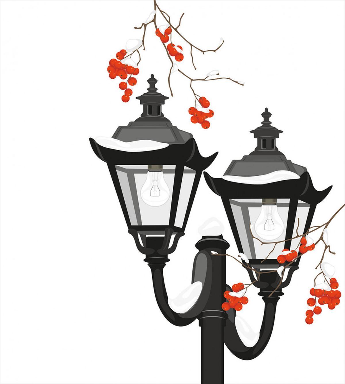Lantern Snowy Branches — Pattern