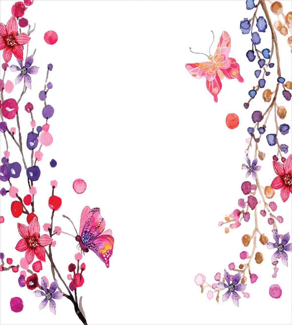 Floral Art and Butterfly — Pattern
