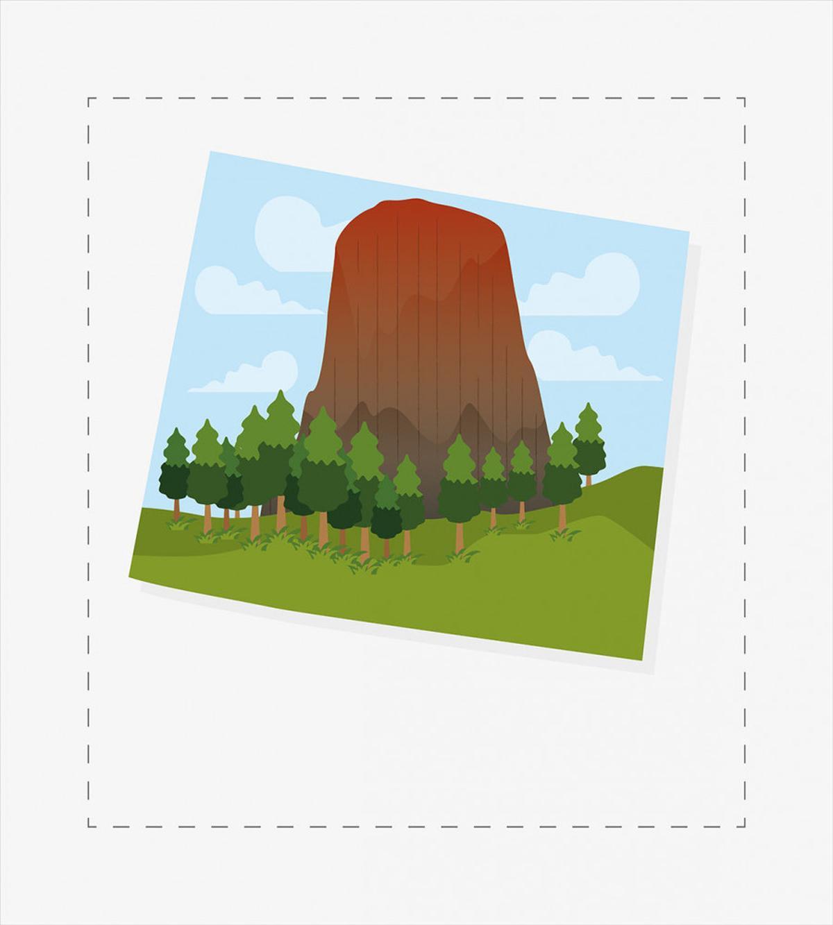 Devils Tower Cartoon Design — Pattern