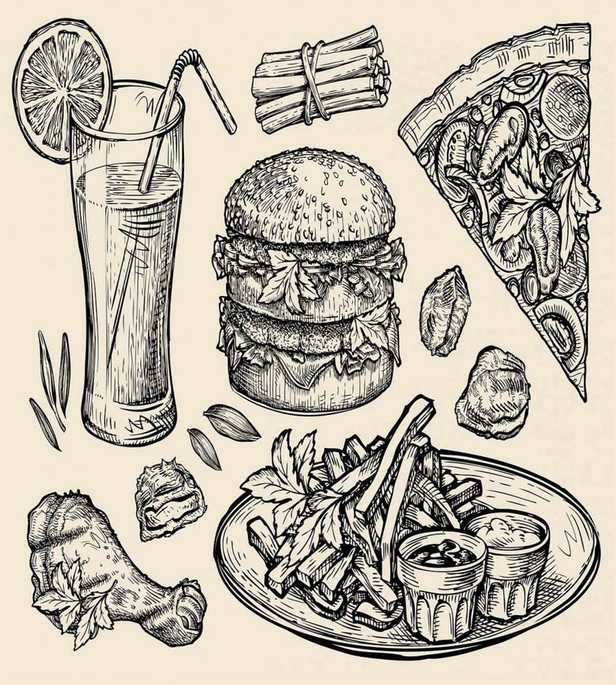 Pizza Burger Lemonade — Pattern