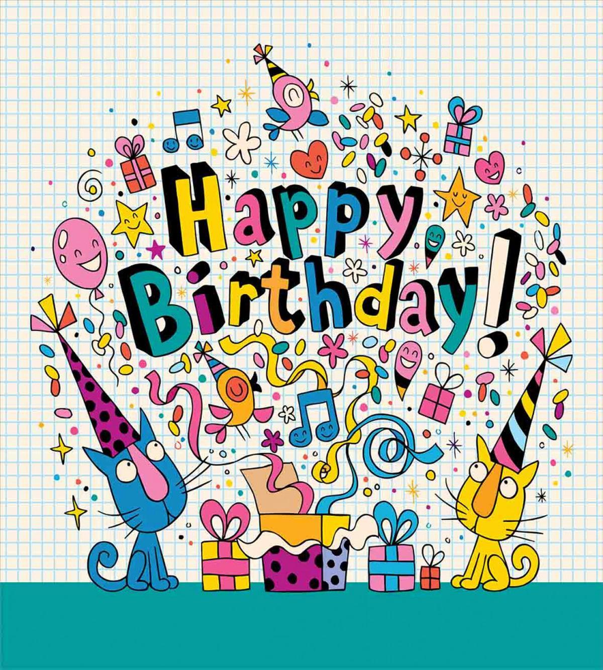 Kids Birthday Cats — Pattern
