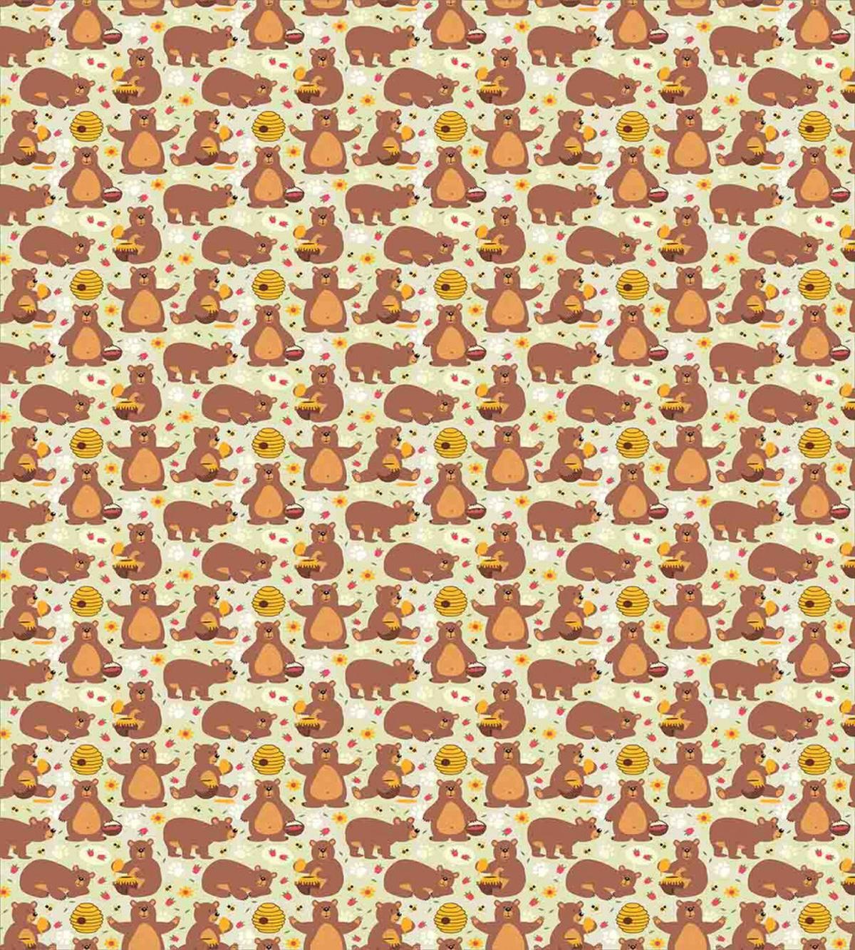 Wild Bear Eating Honey — Pattern