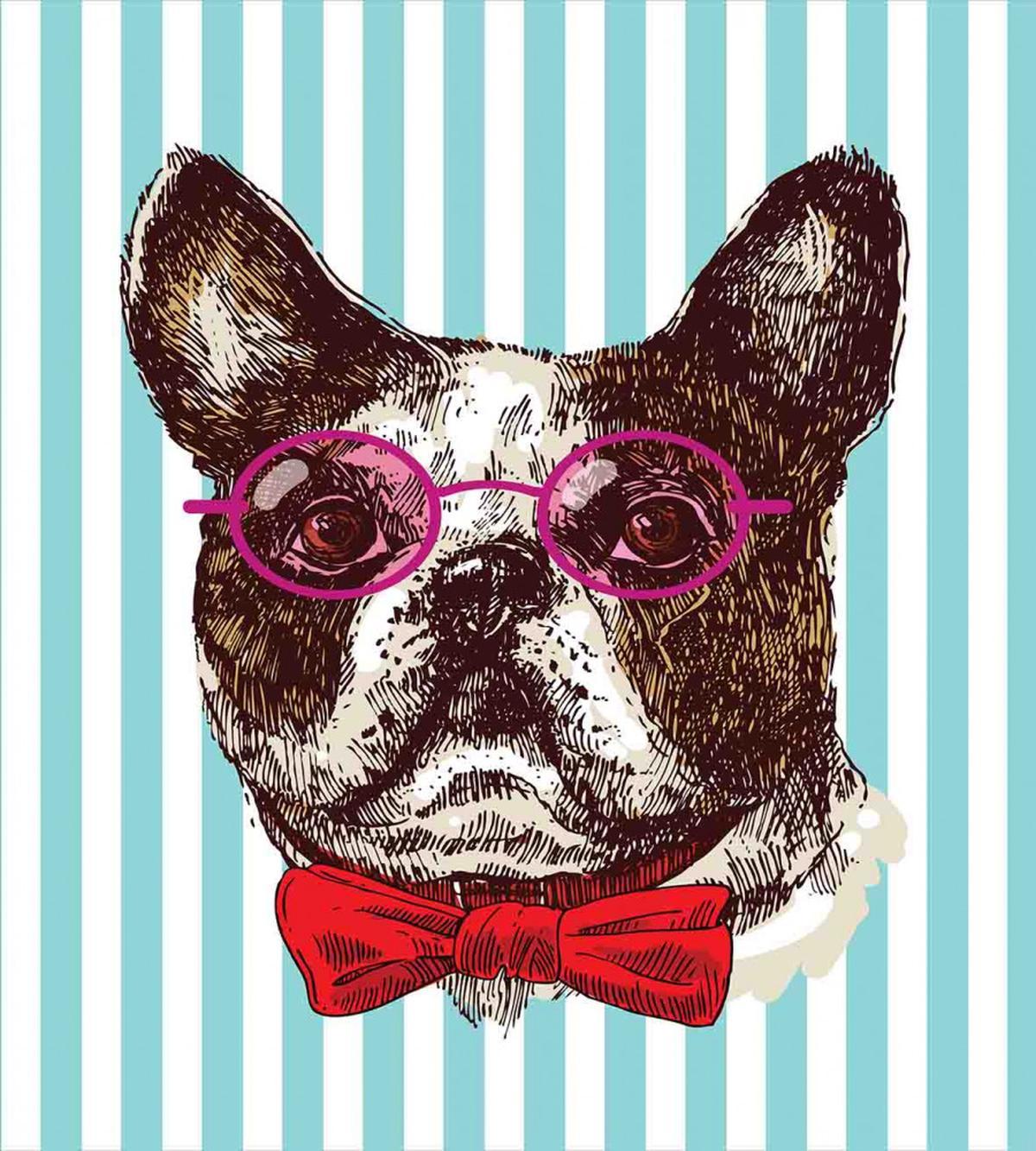 Pop Art Bulldog Sketch — Pattern