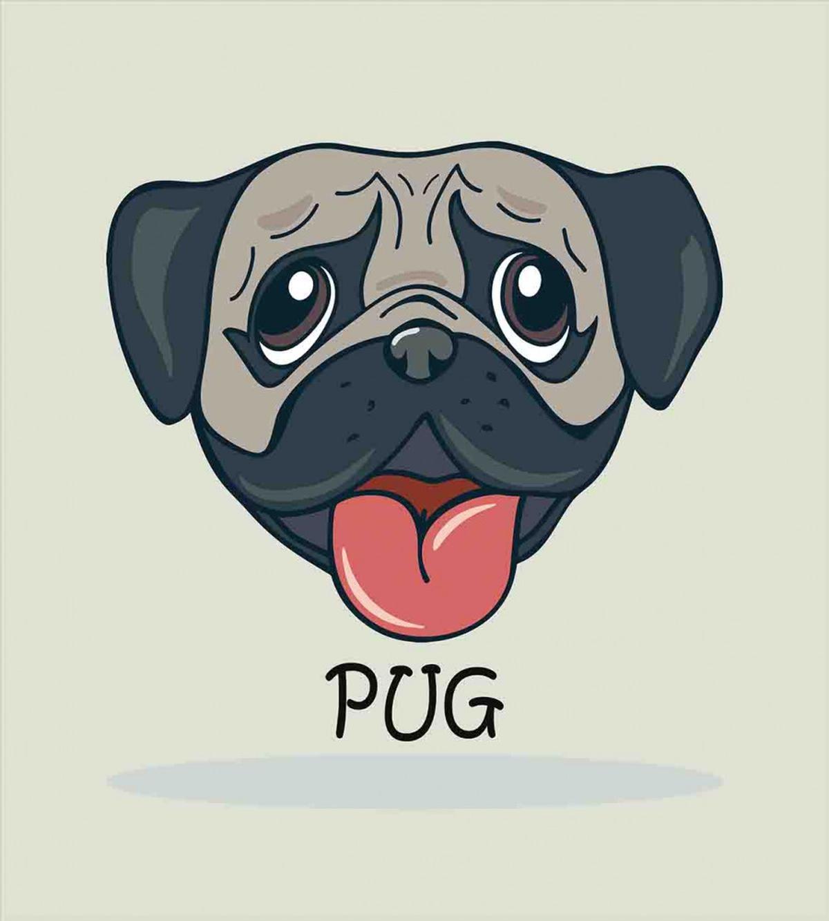 Cartoon Pug Caricature — Pattern