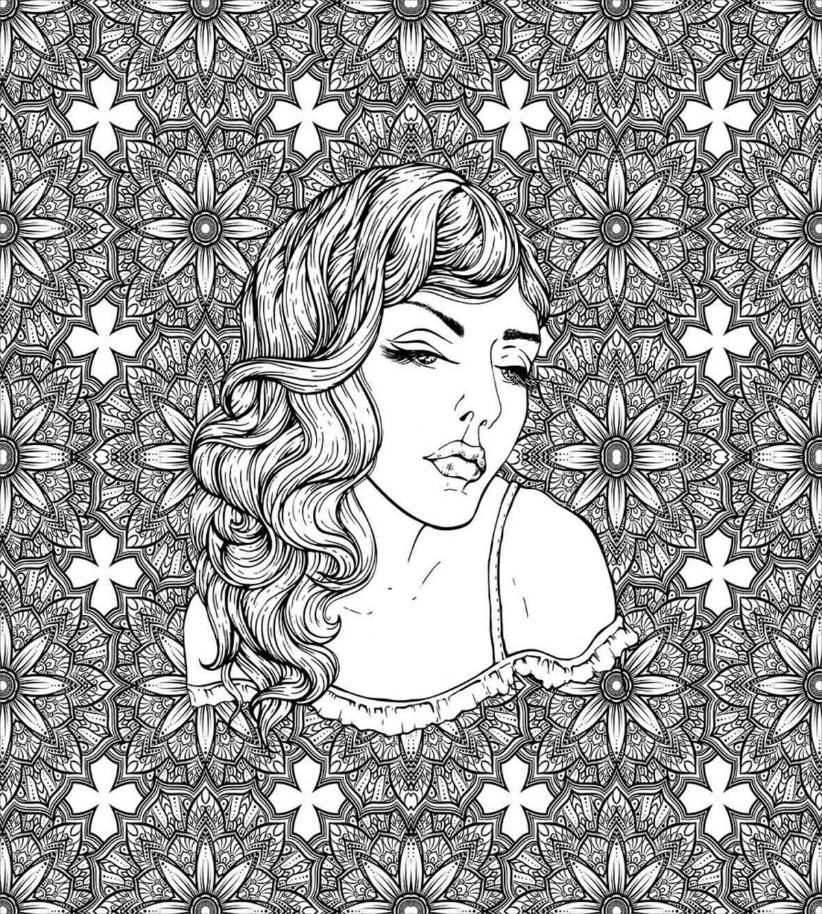 Young Lady with Wavy Hair — Pattern