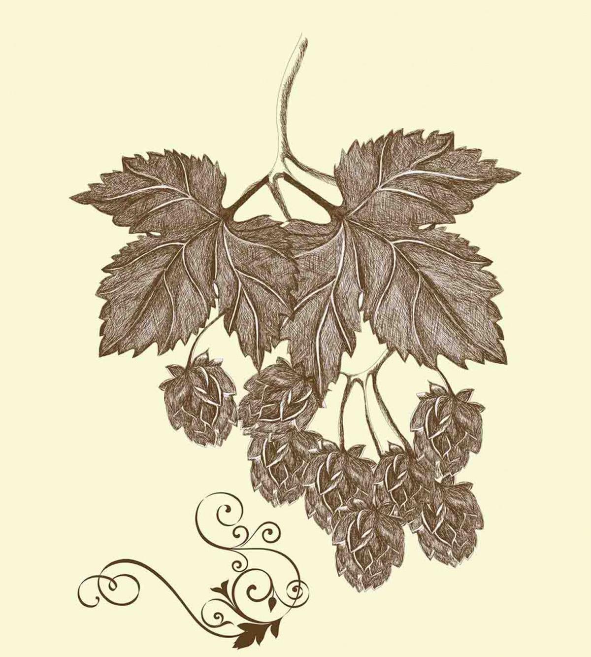 Retro Branch Leaves — Pattern