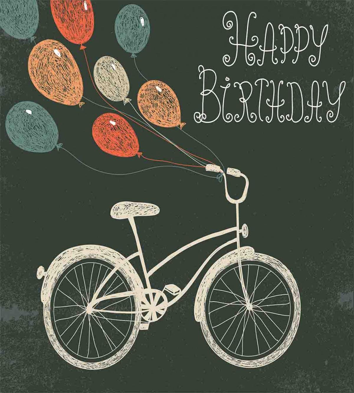 Bike Ballons Happy Birthday — Pattern