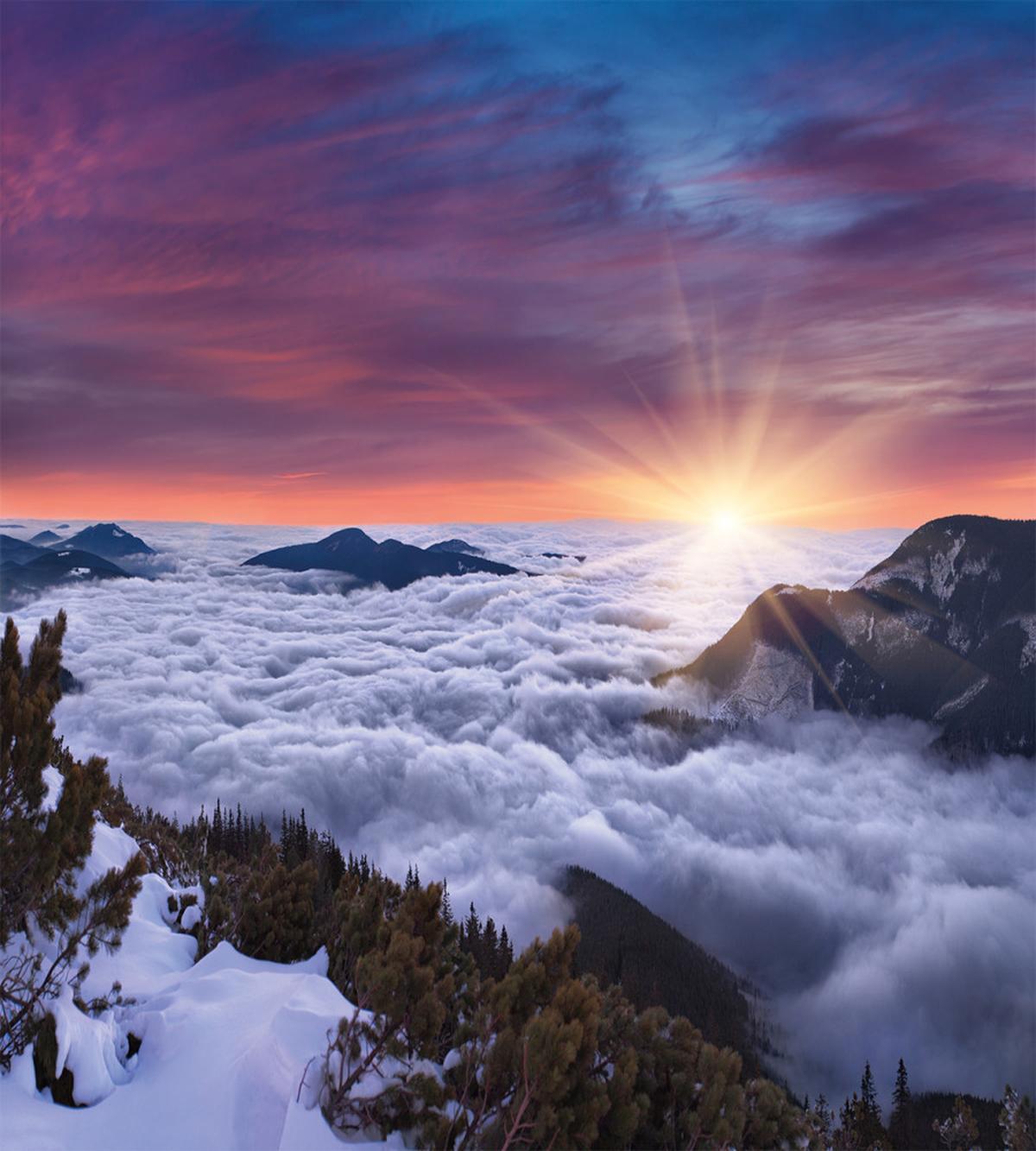 Winter Landscape Sunset — Pattern