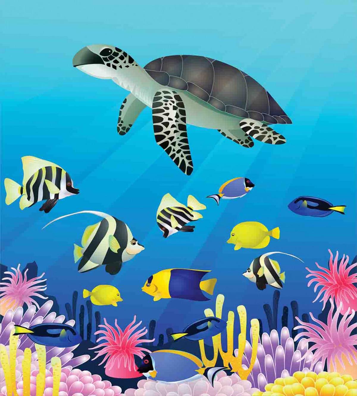 Sea Turtle Coral Reef — Pattern