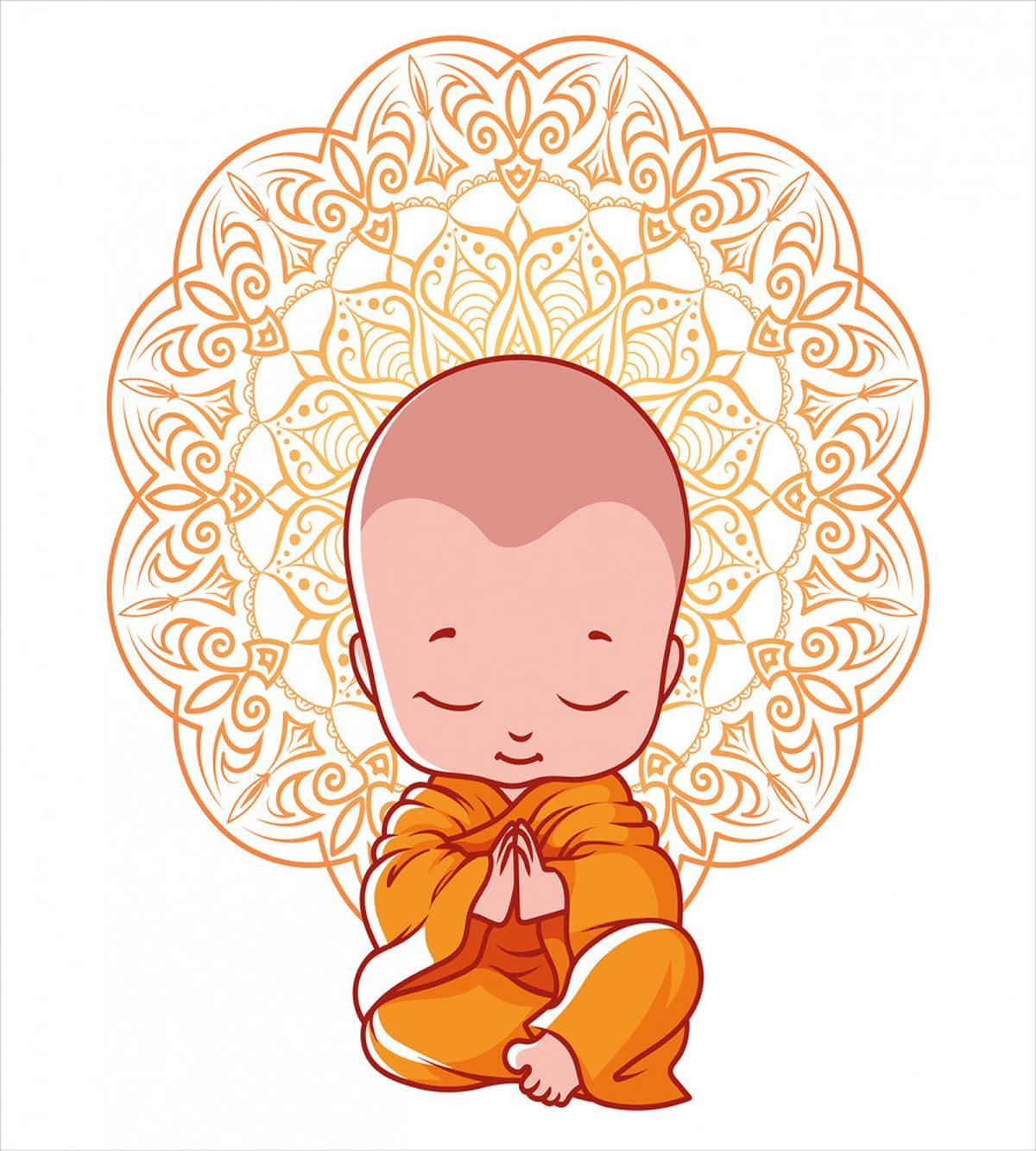 Little Meditating Monk — Pattern
