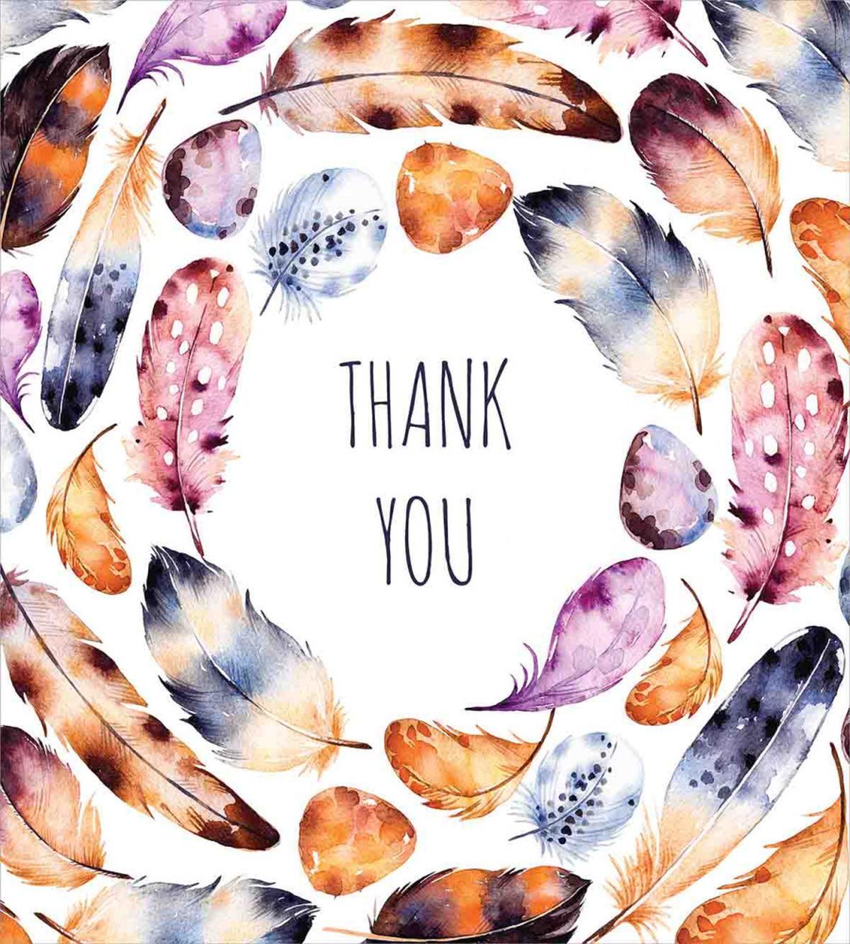 Bird Feathers Thank You — Pattern