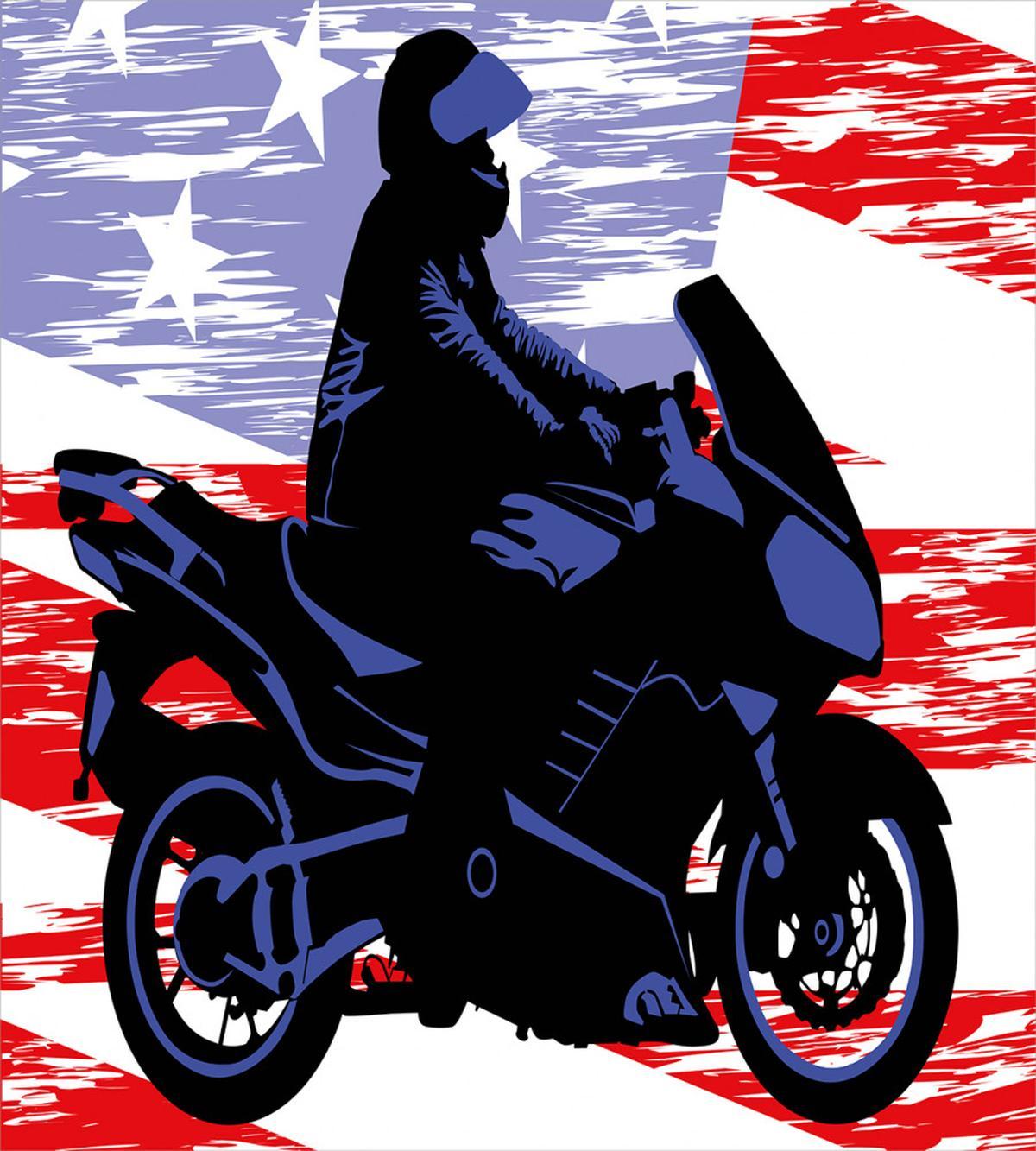 Man on Motorcycle — Pattern