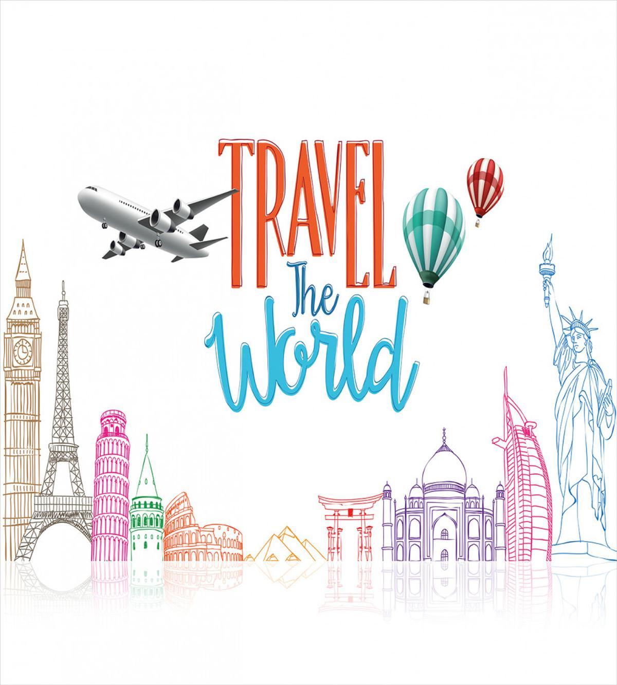 Travel World Lettering — Pattern