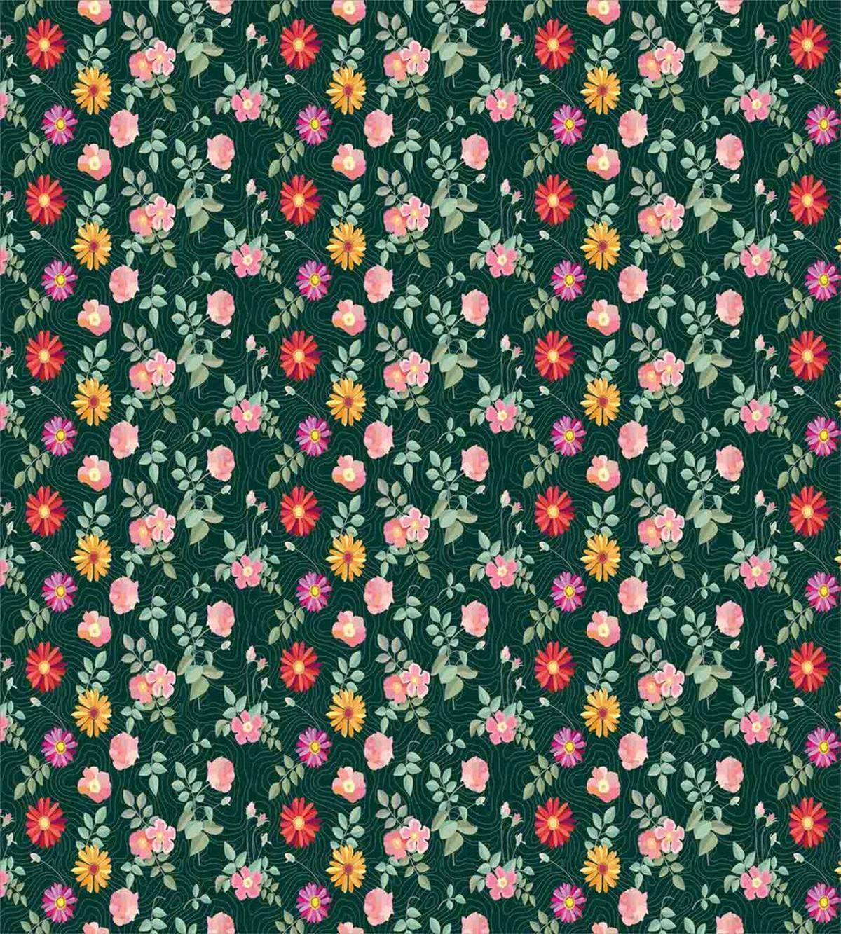 Colorful Flower and Buds — Pattern