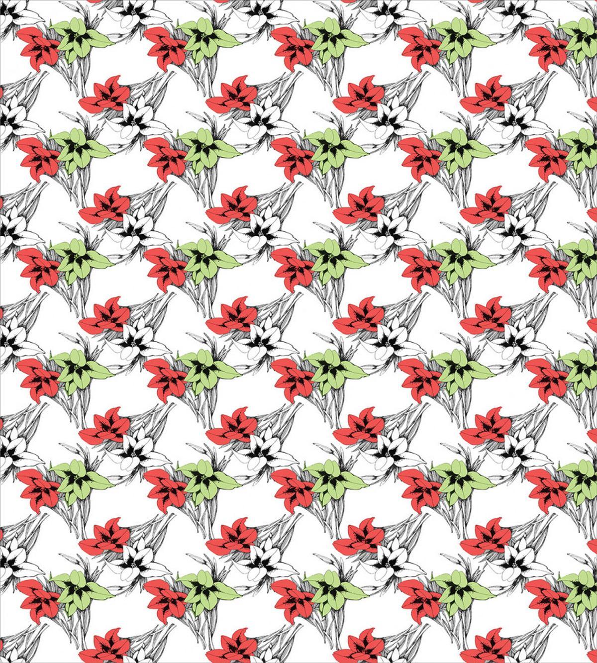 Blooming with Sketchy Leaves — Pattern