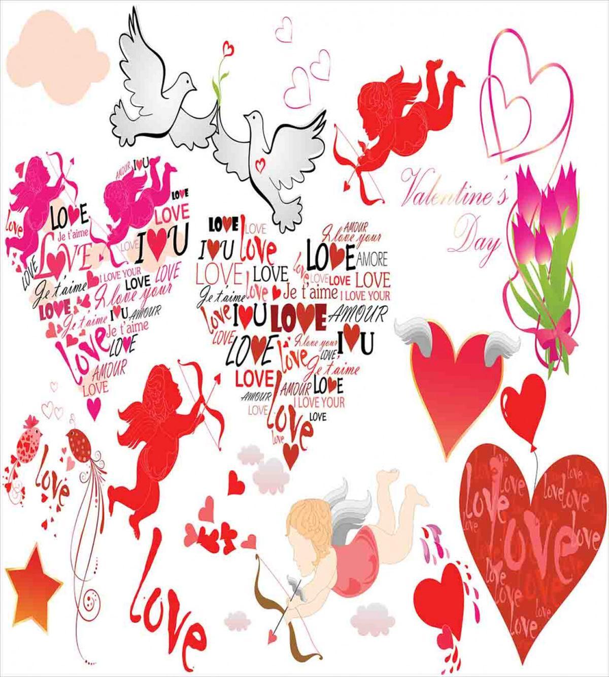 Valentines Day Cupid Birds — Pattern