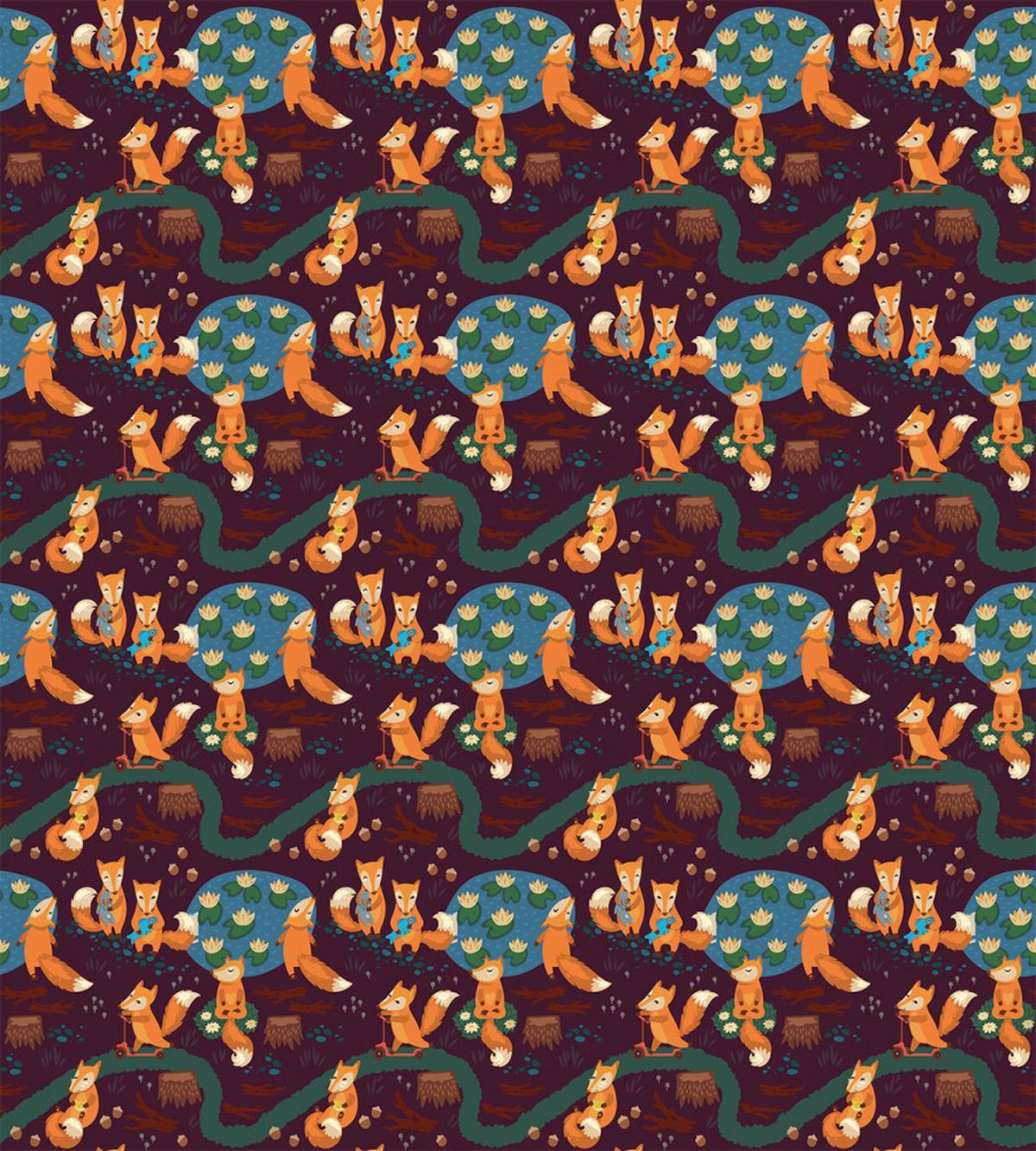 Small Forest Animals Pond — Pattern