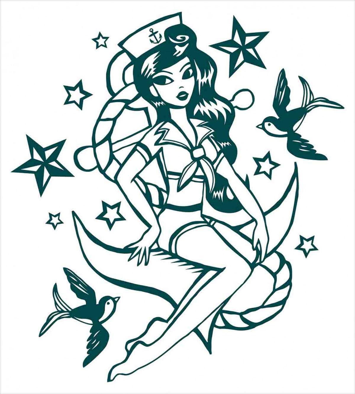 Pin-up Girl Sailor Suit — Pattern