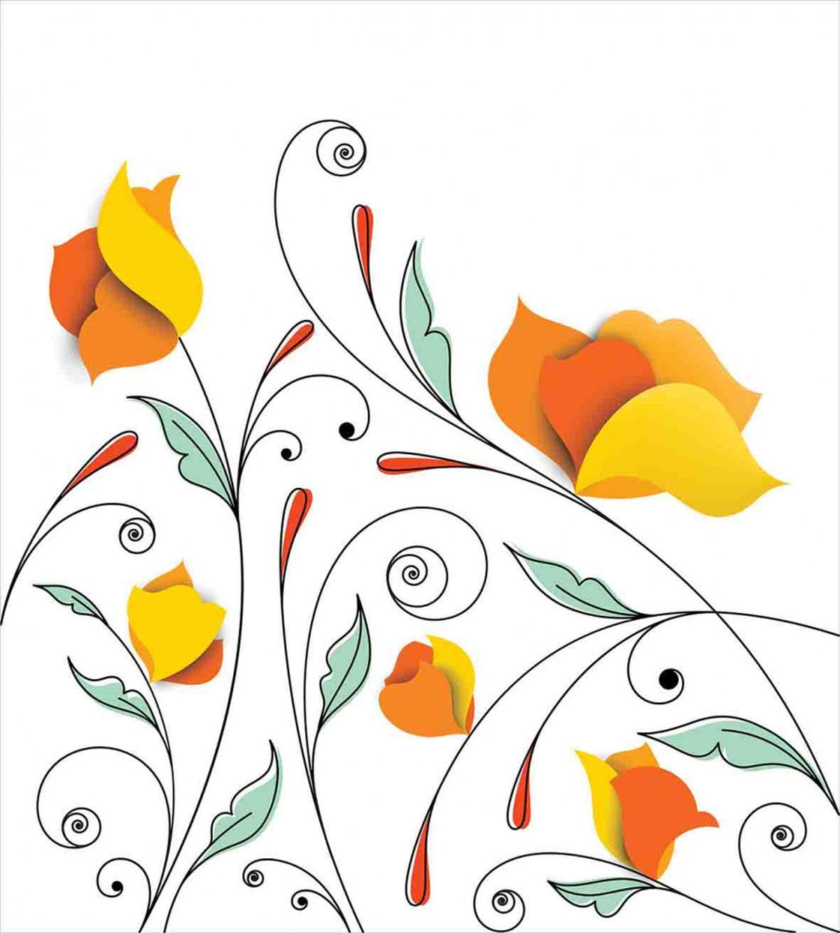 Swirled Romantic Branch — Pattern