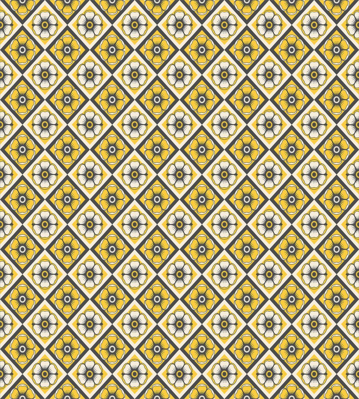 Yellow Tile Flowers — Pattern