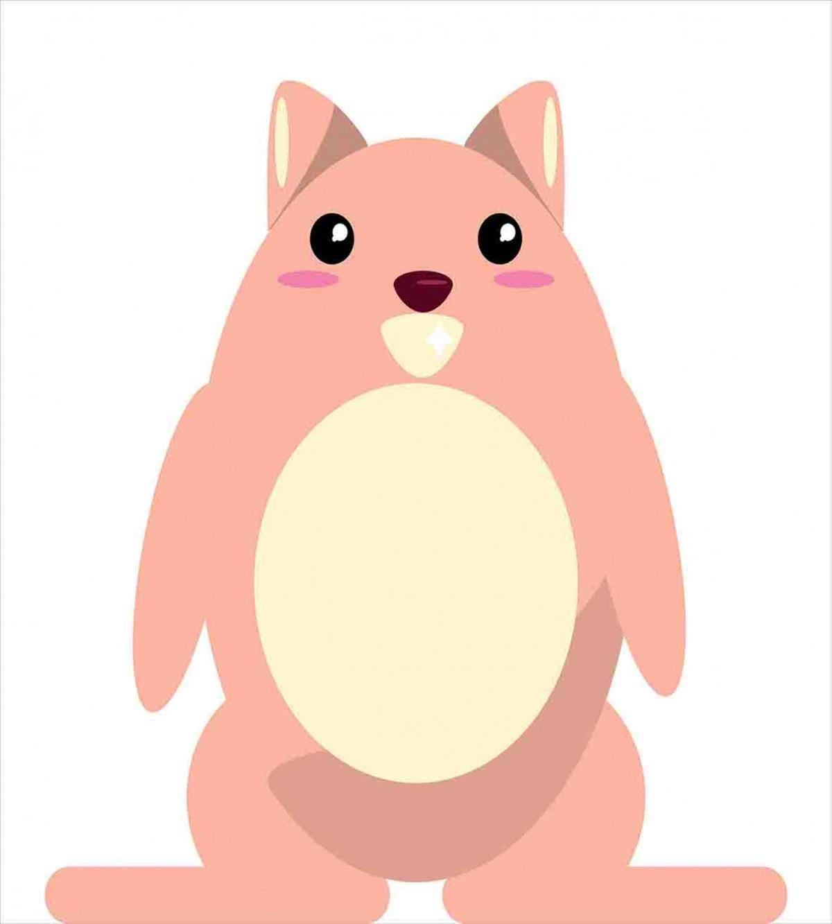 Beaver Kawaii Cartoon — Pattern