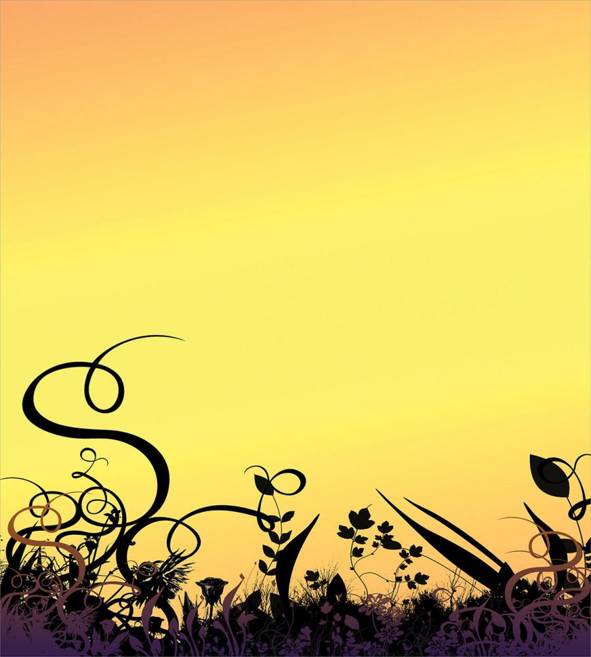 Ombre Sunset Botany — Pattern