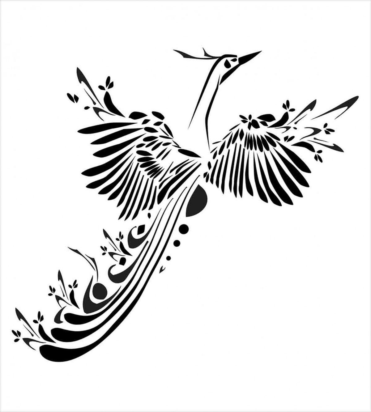 Minimalist Mystic Bird Fly — Pattern