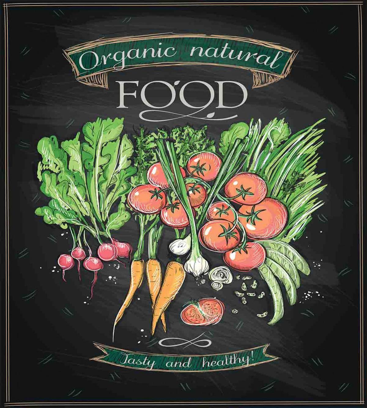 Chalkboard Organic Food — Pattern