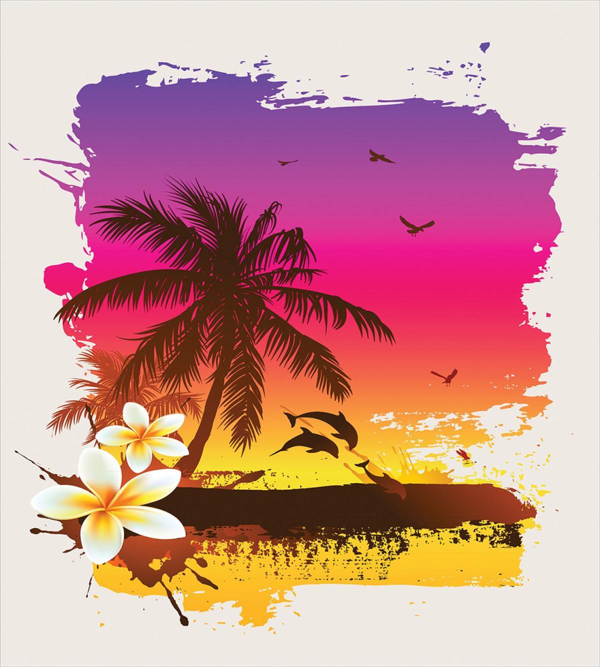 Tropical Beach Sunset — Pattern