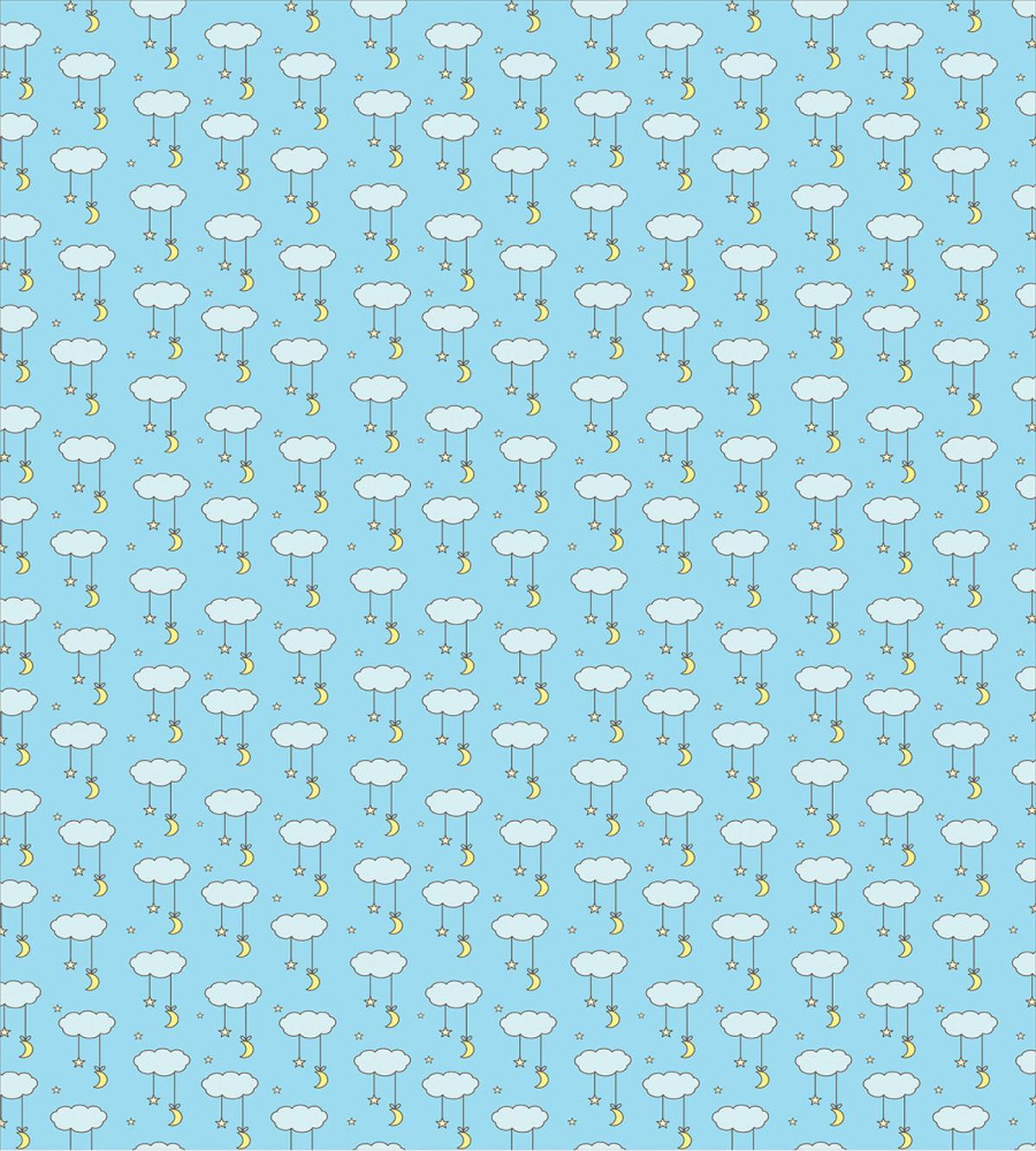 Clouds with Moons Stars — Pattern