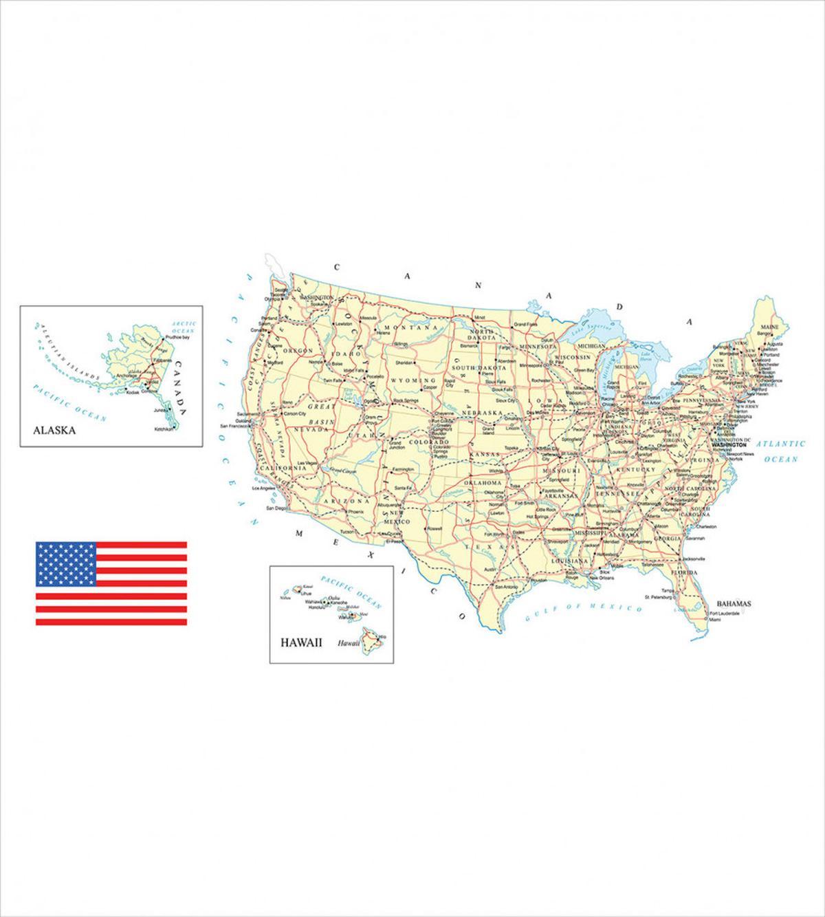 USA Detailed Country Map — Pattern