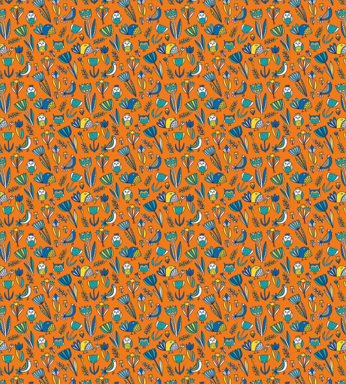 Abstract Tulips and Birds — Pattern