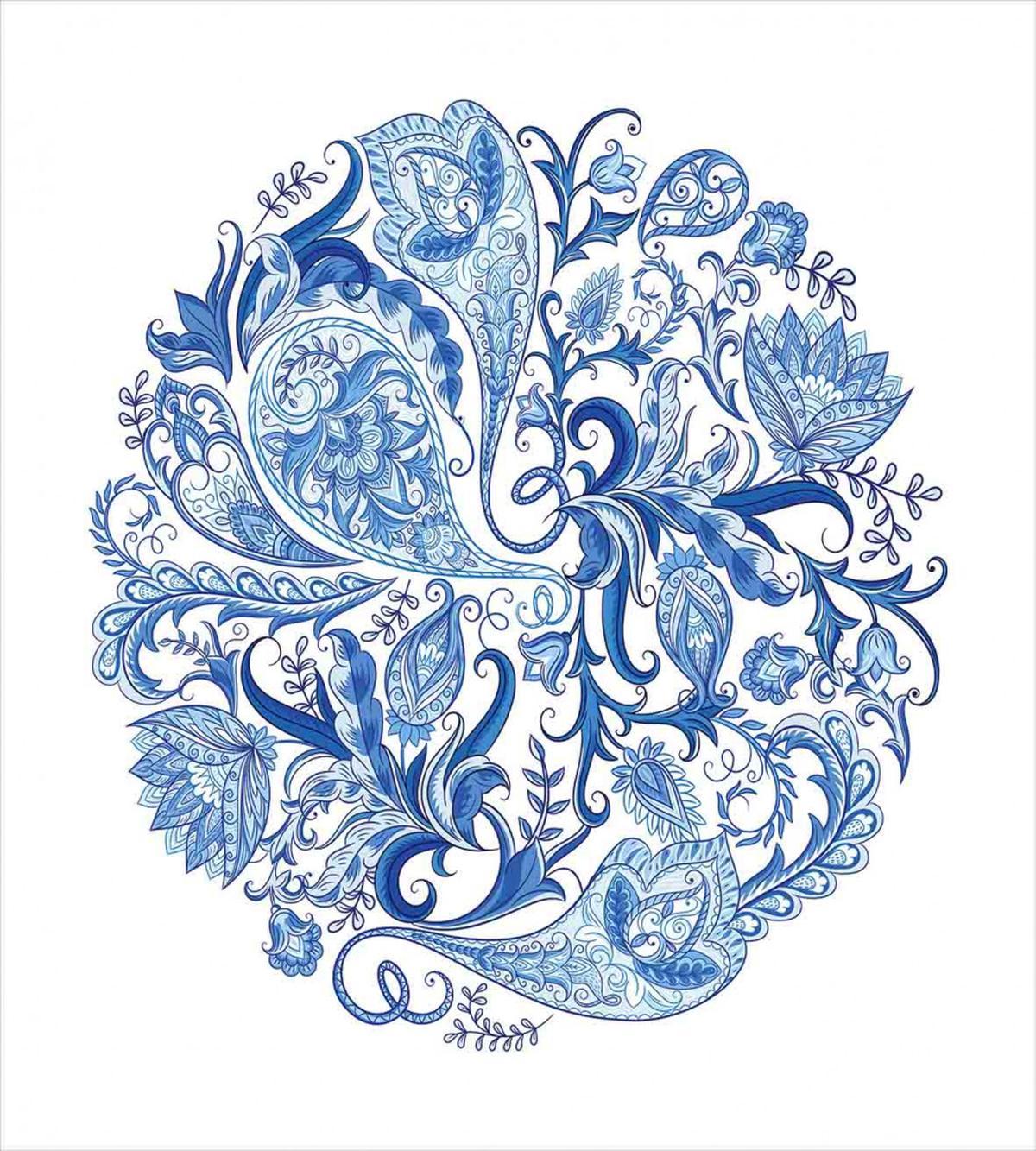 Paisley Circle in Blue — Pattern