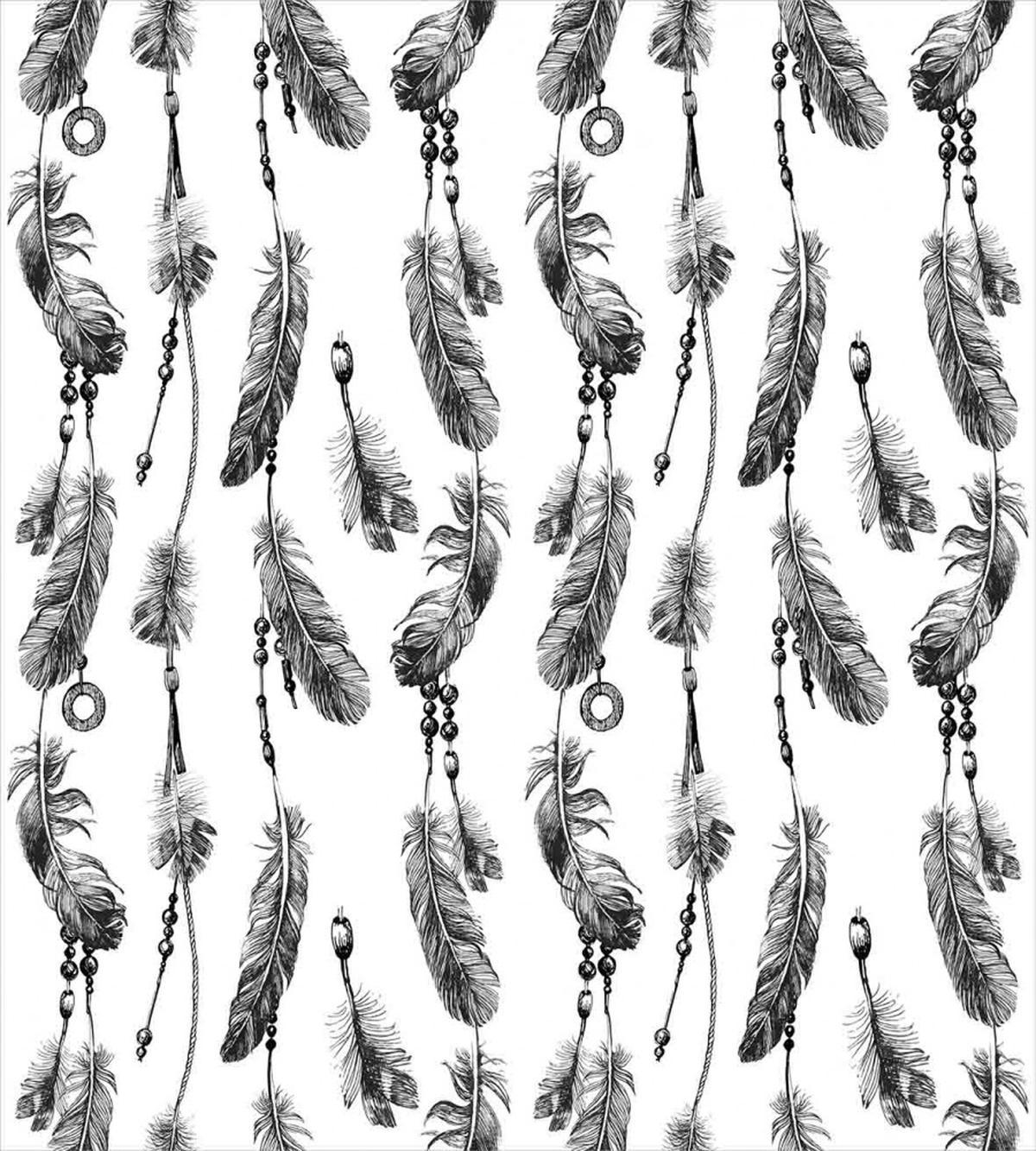 Black White Boho Feather — Pattern