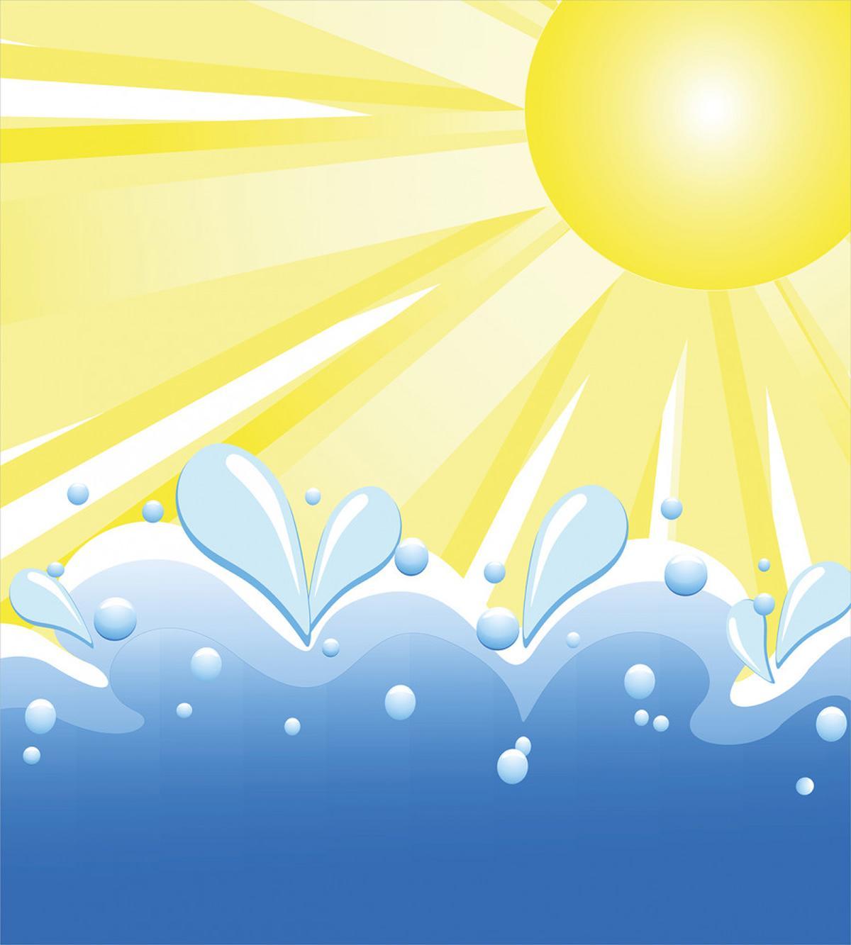 Vector Sun Wavy Sea — Pattern